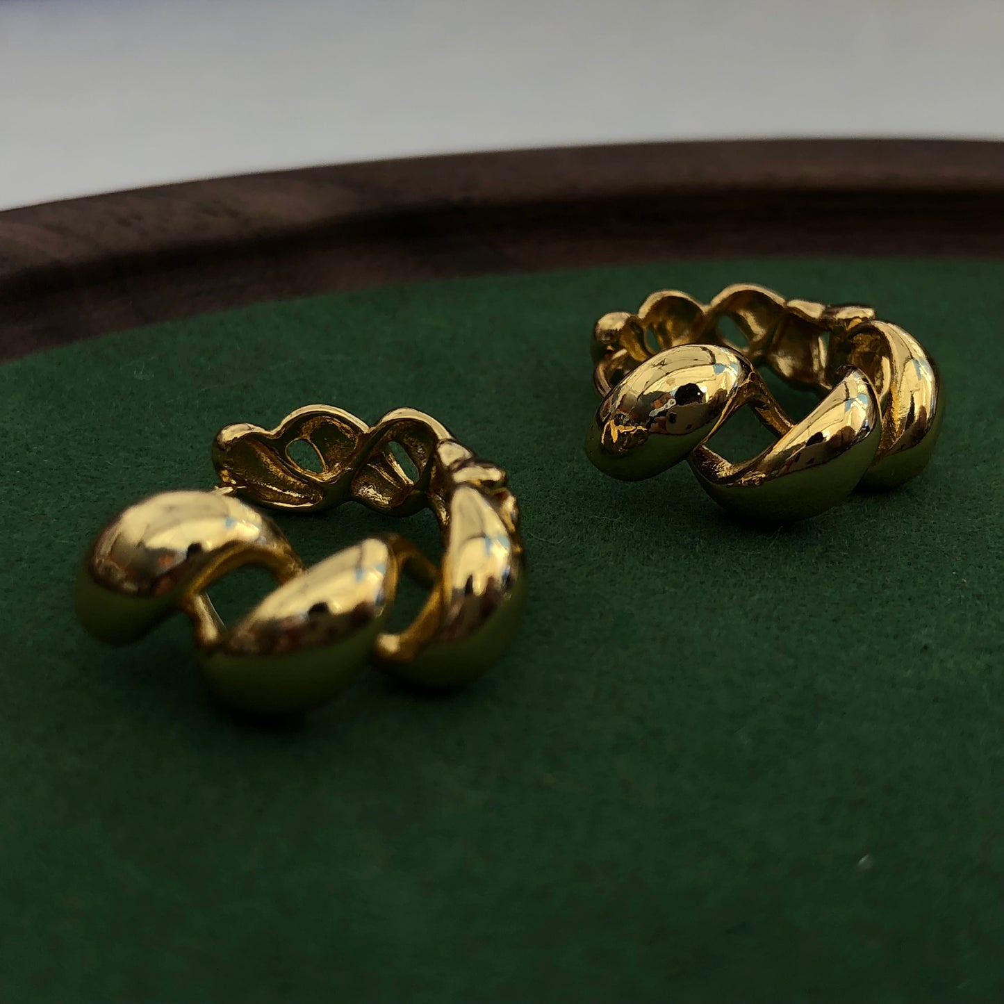 Golden Ripple Hoops