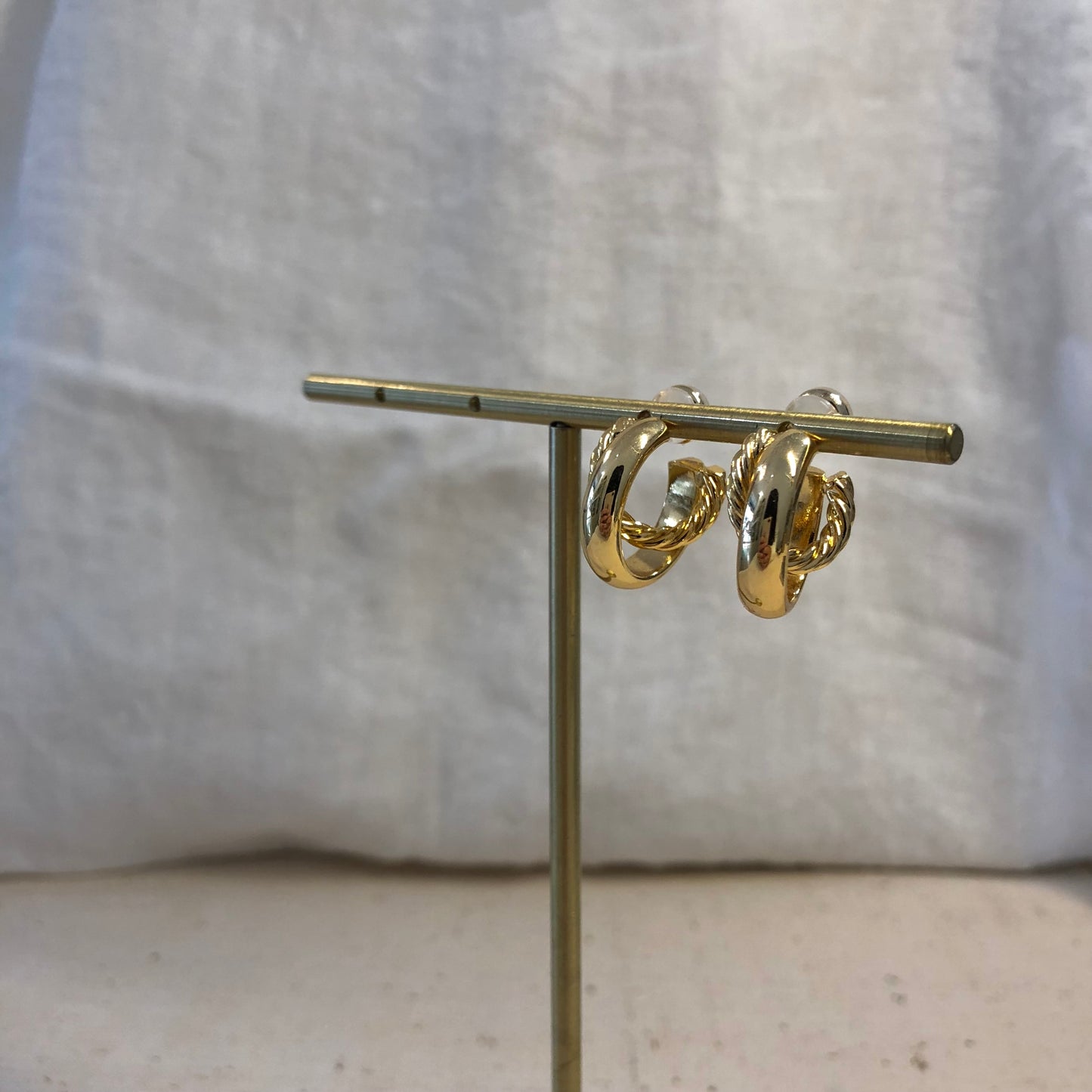 Golden Layered Rope Hoops