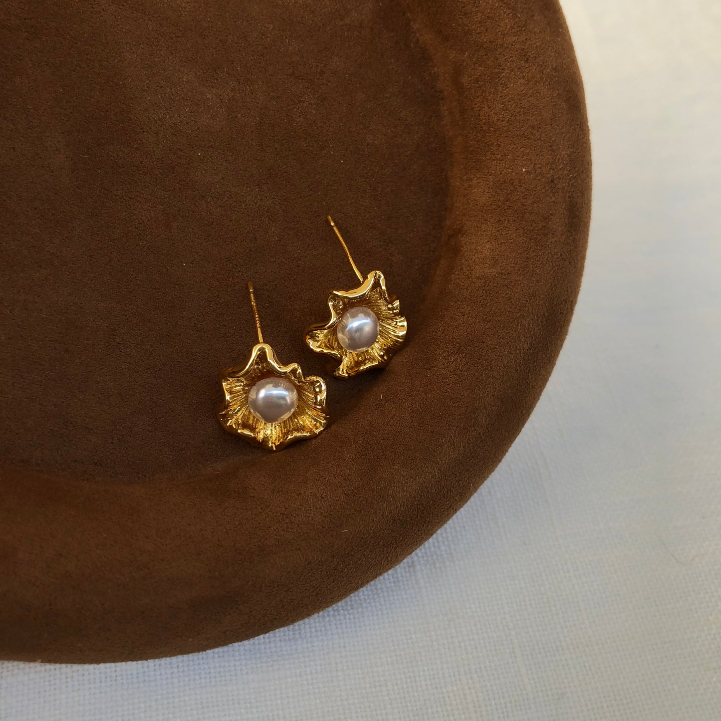 Golden Bloom Pearl Studs