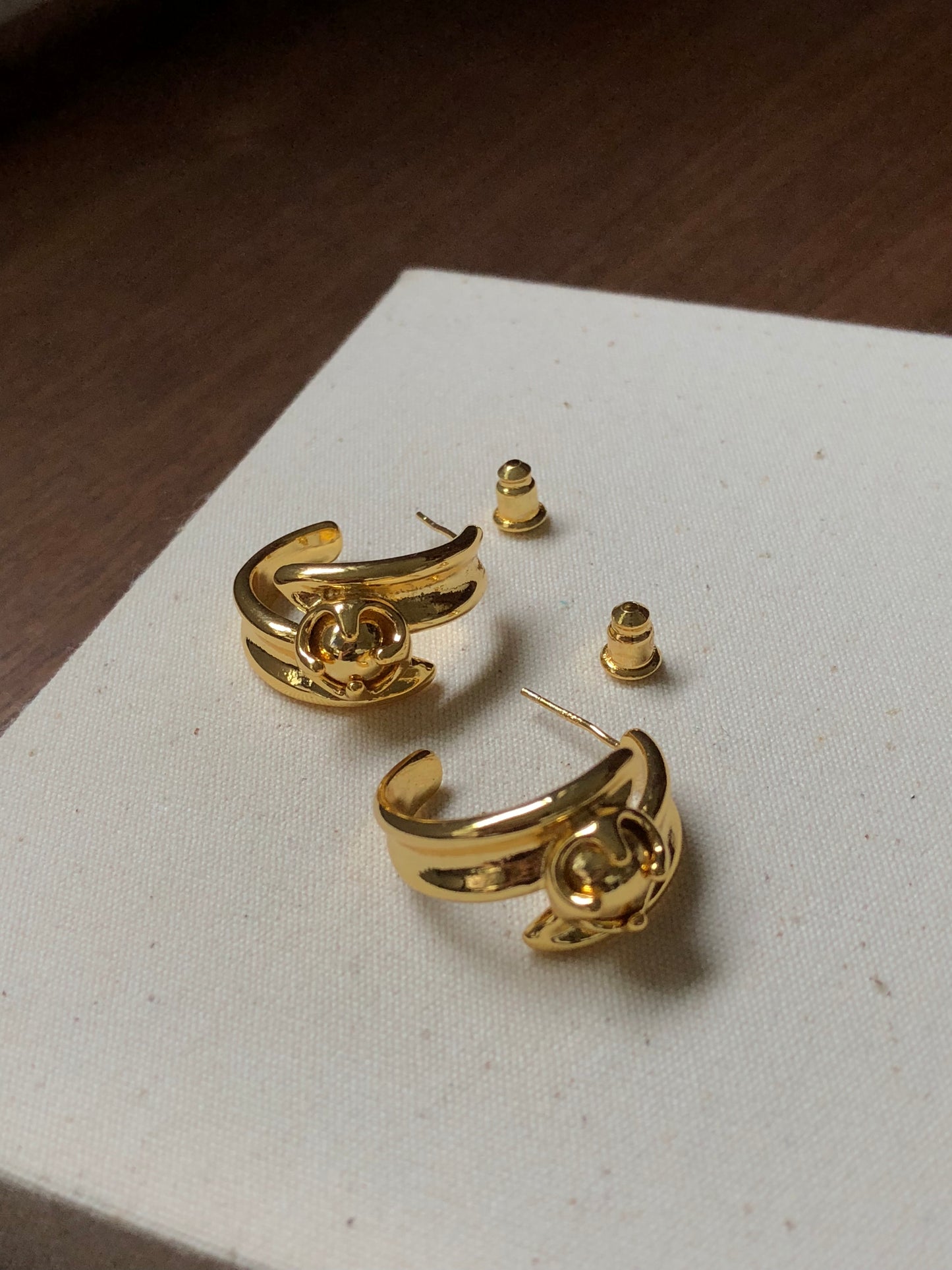 18k Gold-Plated Chain-Inspired Hoops