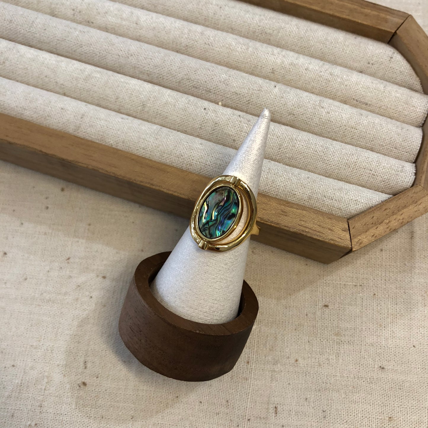 Reversible Abalone & Mother-of-Pearl Ring