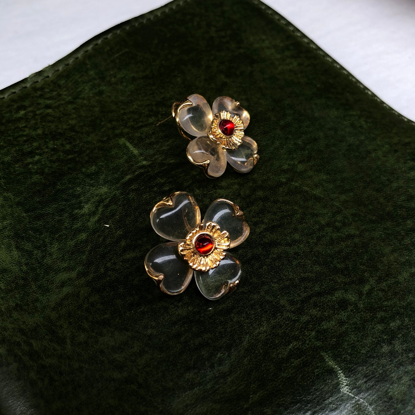 Crystal Petal Flower Studs