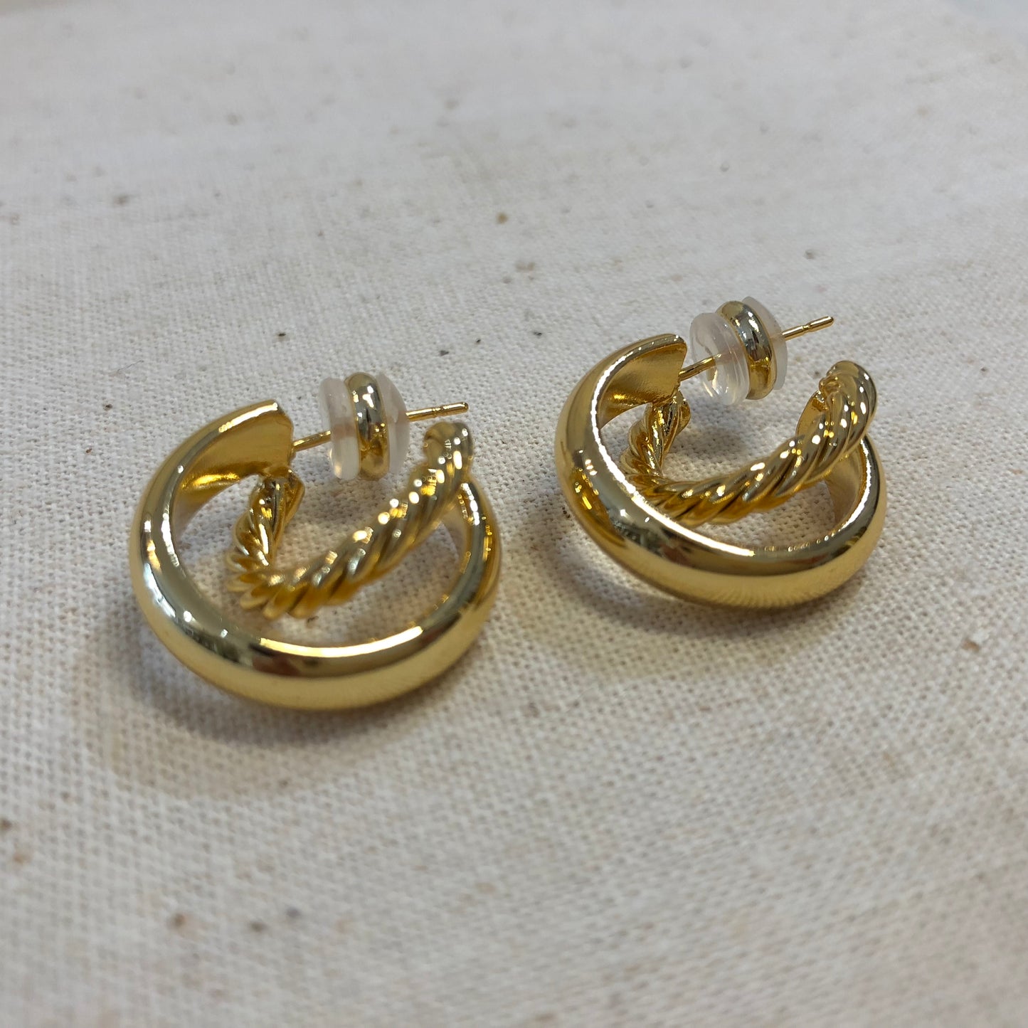 Golden Layered Rope Hoops