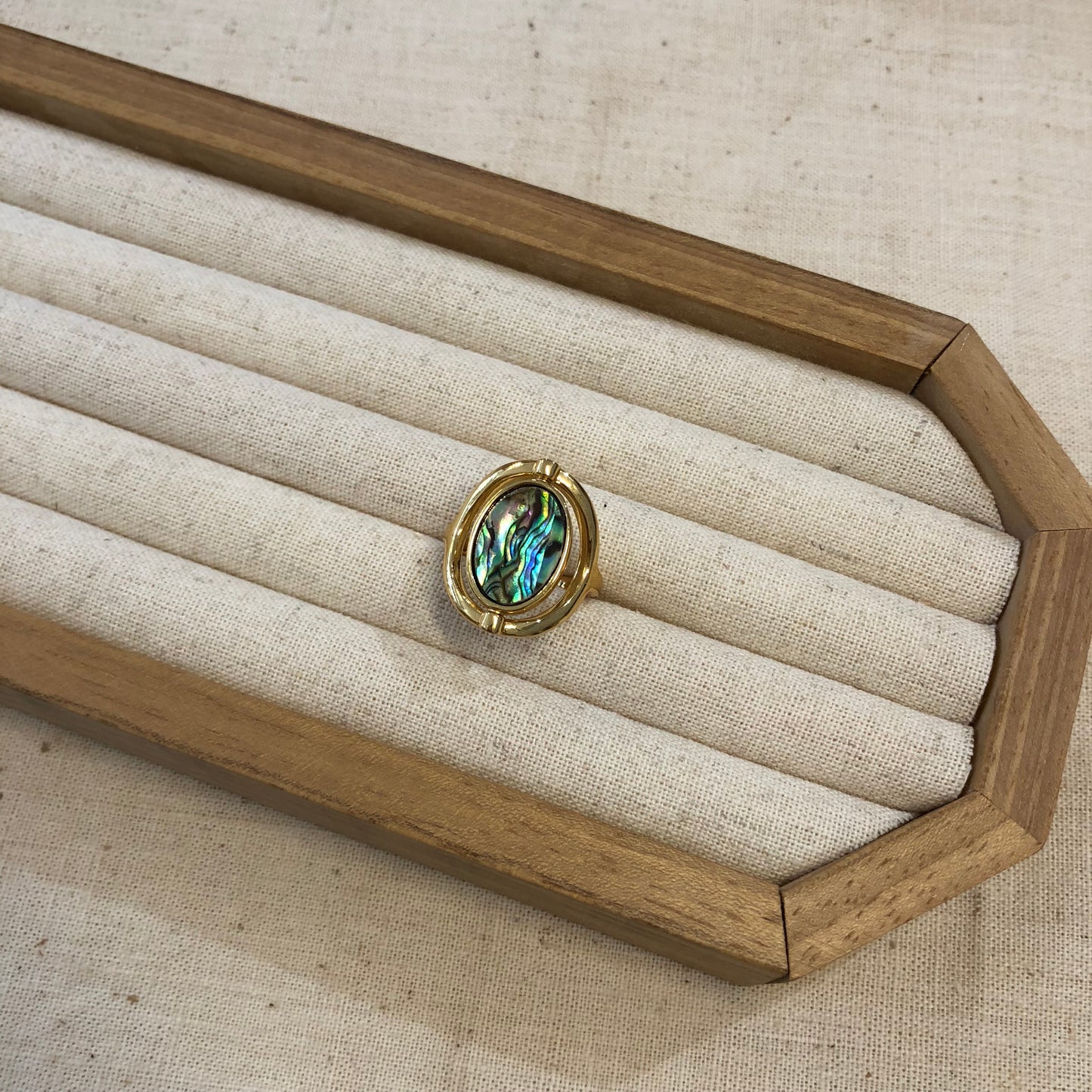 Reversible Abalone & Mother-of-Pearl Ring