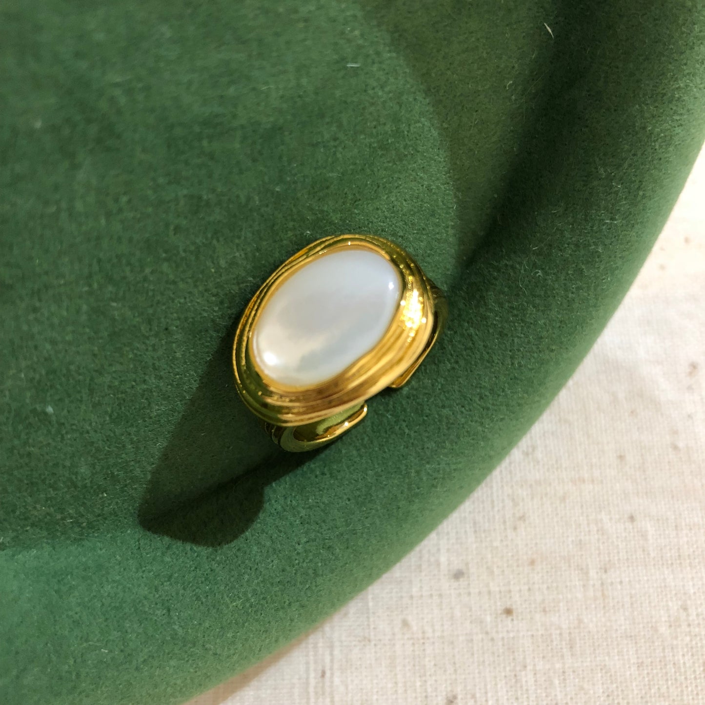 Textured Halo Shell Ring