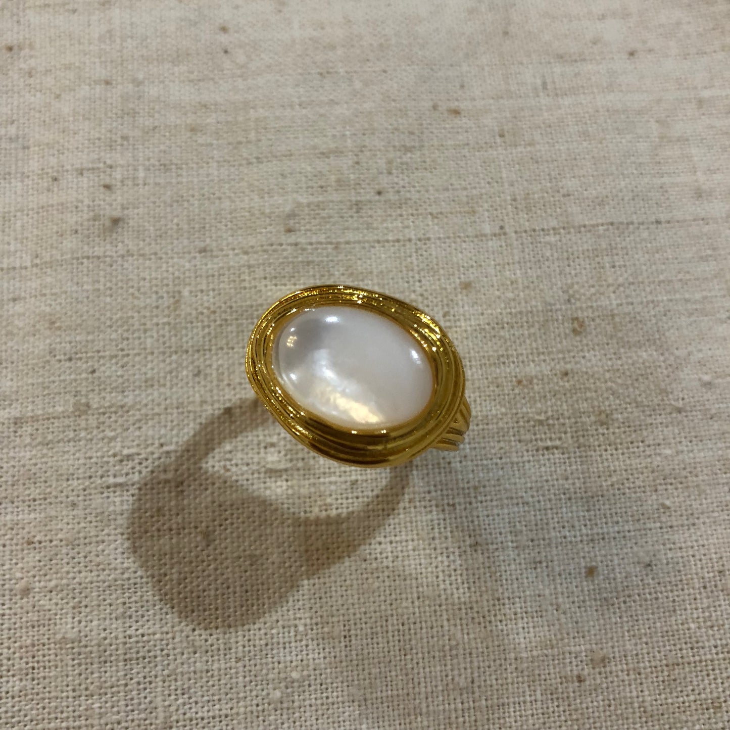 Textured Halo Shell Ring