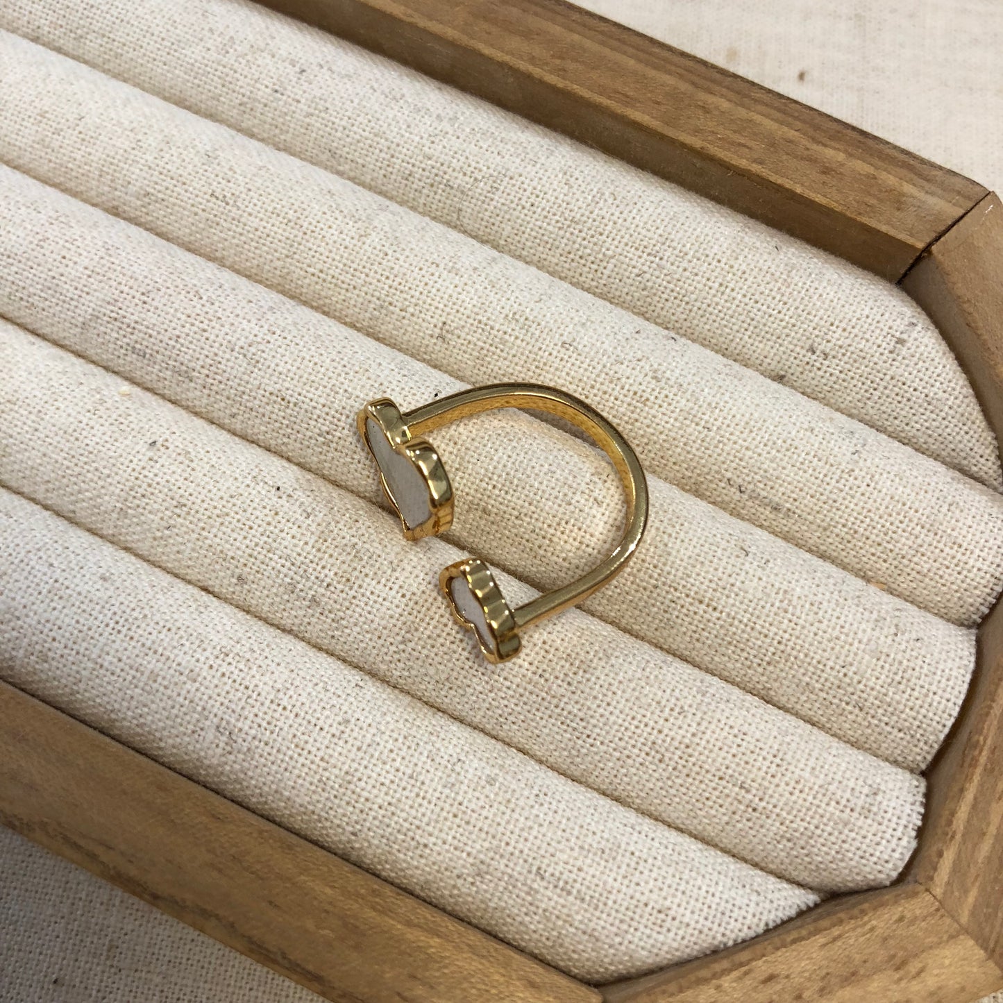 Twin Heart Mother-of-Pearl Ring