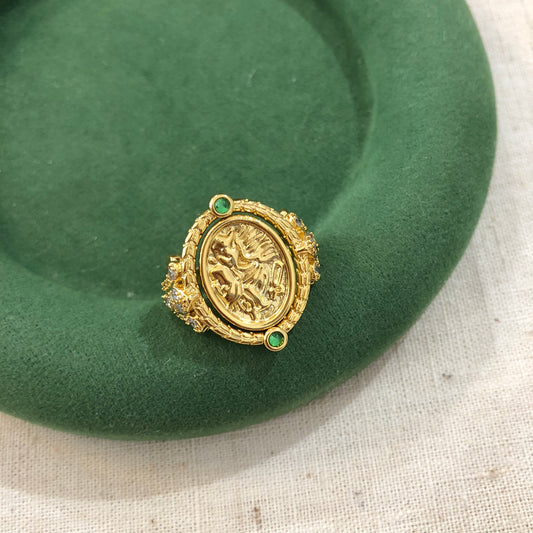 Verdant Crest Signet Ring