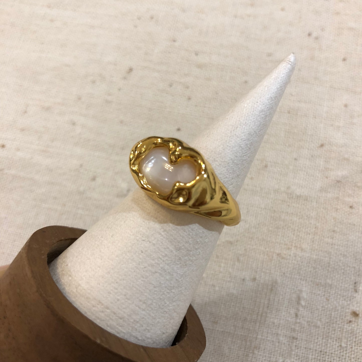 Molten Frame Mother-of-Pearl Ring