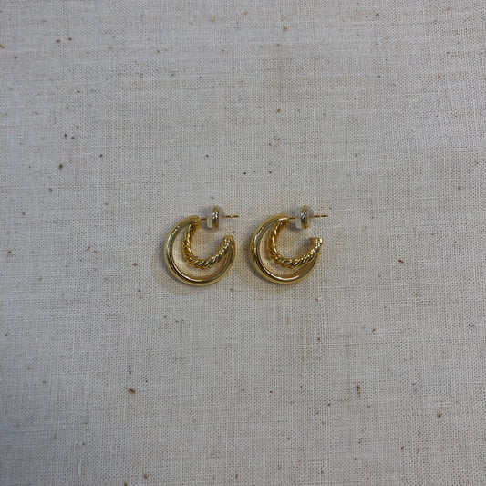 Golden Layered Rope Hoops