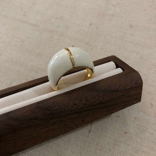Ivory Line Enamel Ring