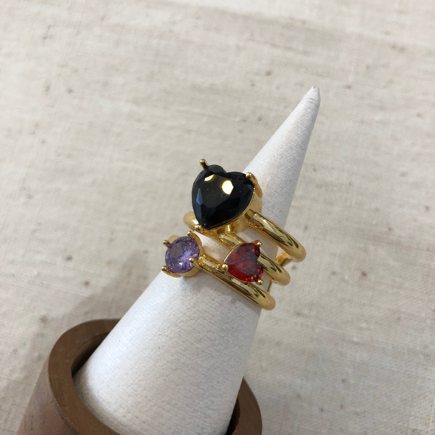 Triple Pulse Gem Ring
