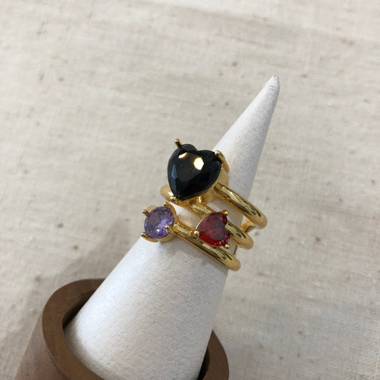 Triple Pulse Gem Ring