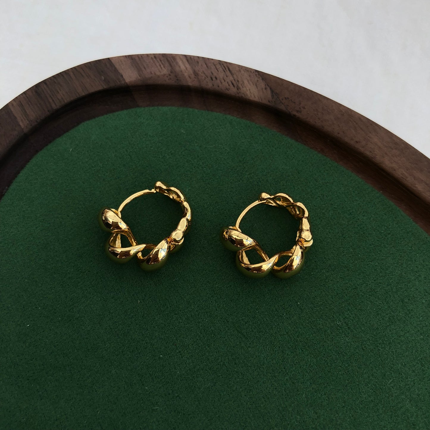 Golden Ripple Hoops