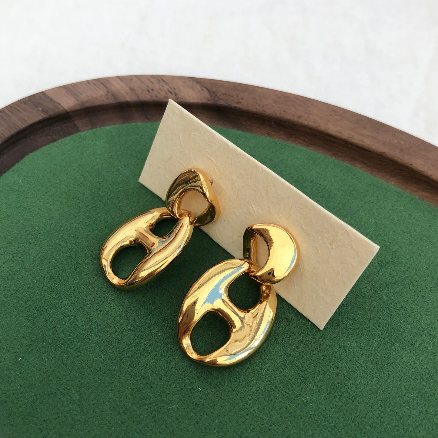 Modern Art-Inspired Earrings | Gold Plated Bold Drops