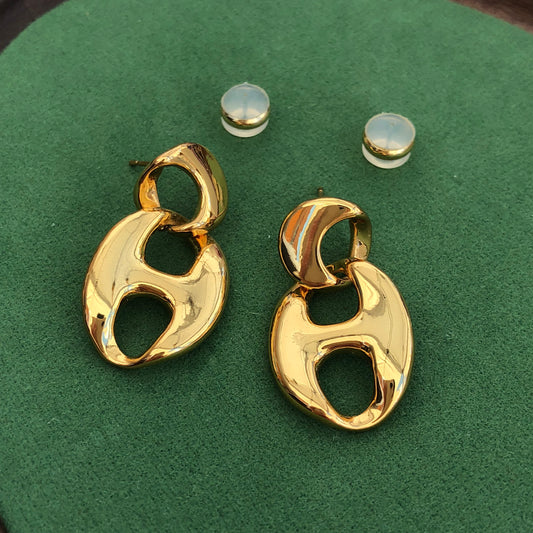 Modern Art-Inspired Earrings | Gold Plated Bold Drops