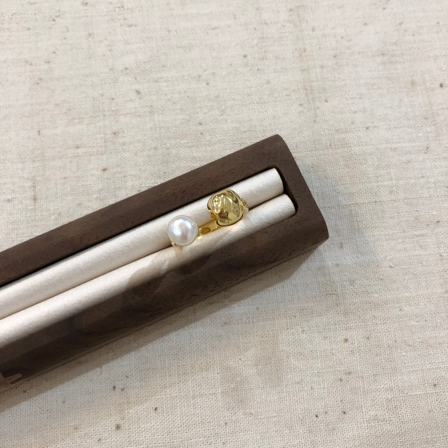 Liquid Gold Pearl Accent Ring