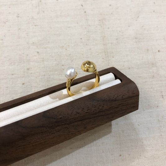 Liquid Gold Pearl Accent Ring