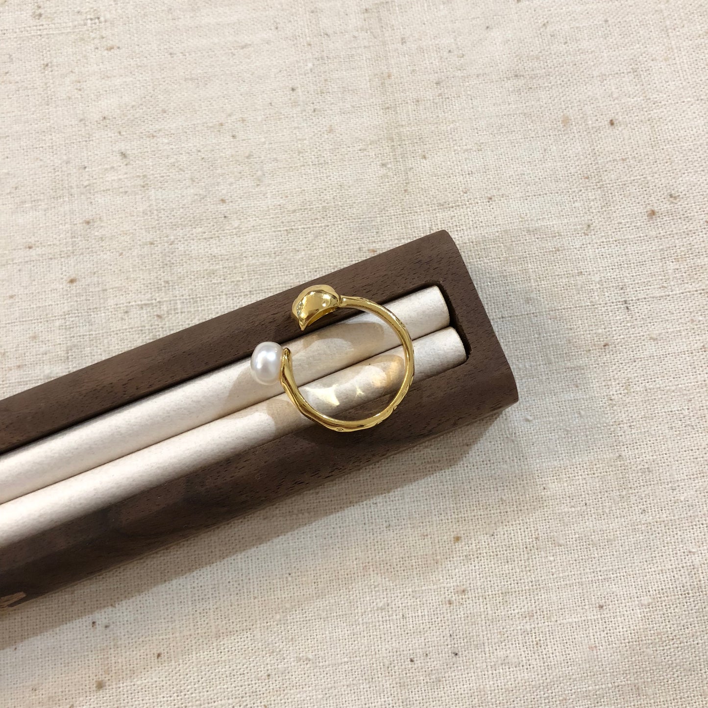 Liquid Gold Pearl Accent Ring