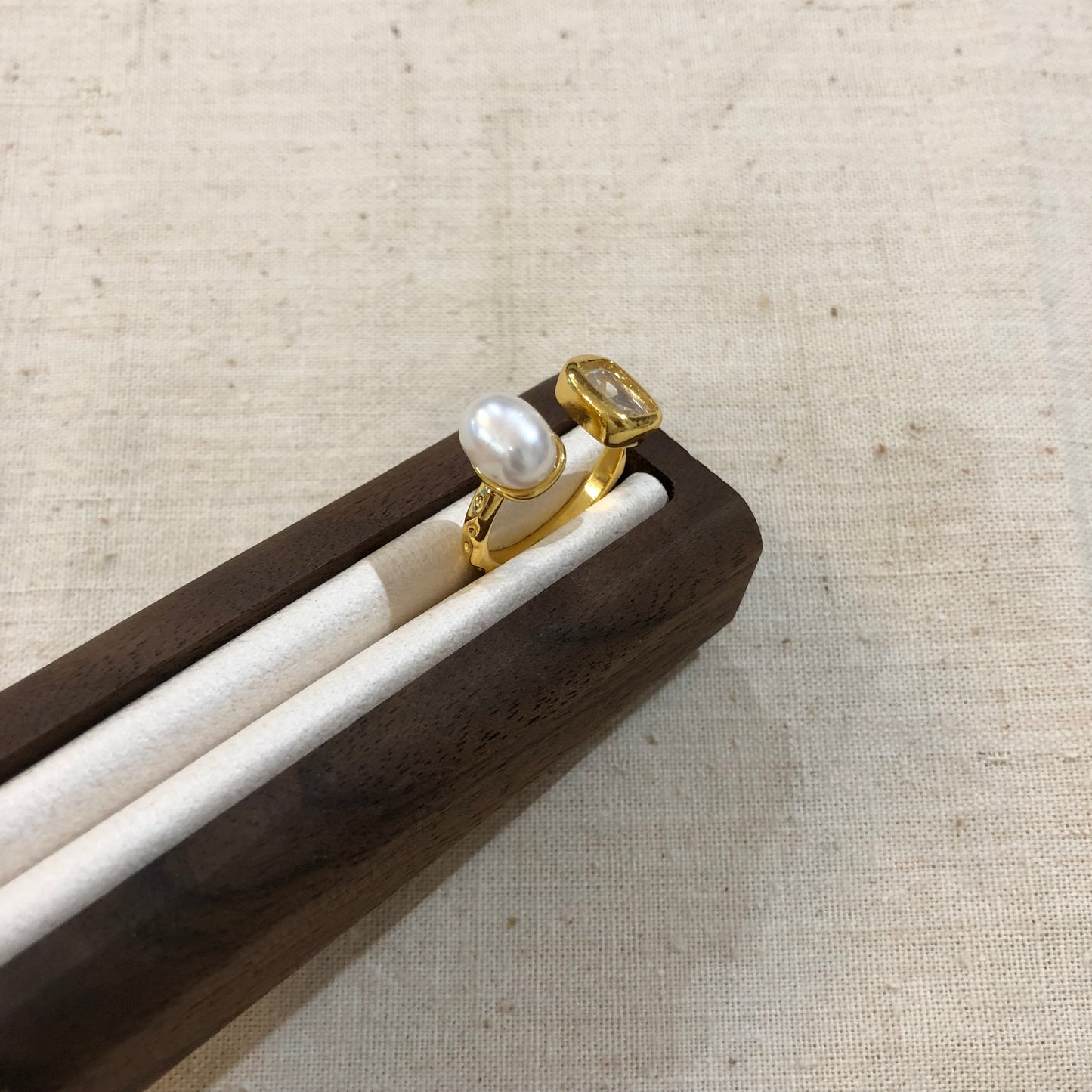 Dual Spark Pearl Ring