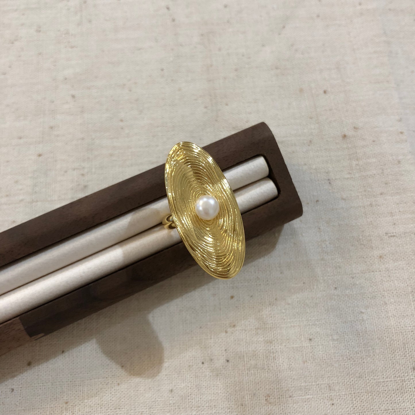 Radiant Orbit Pearl Ring