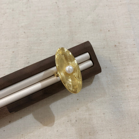 Radiant Orbit Pearl Ring