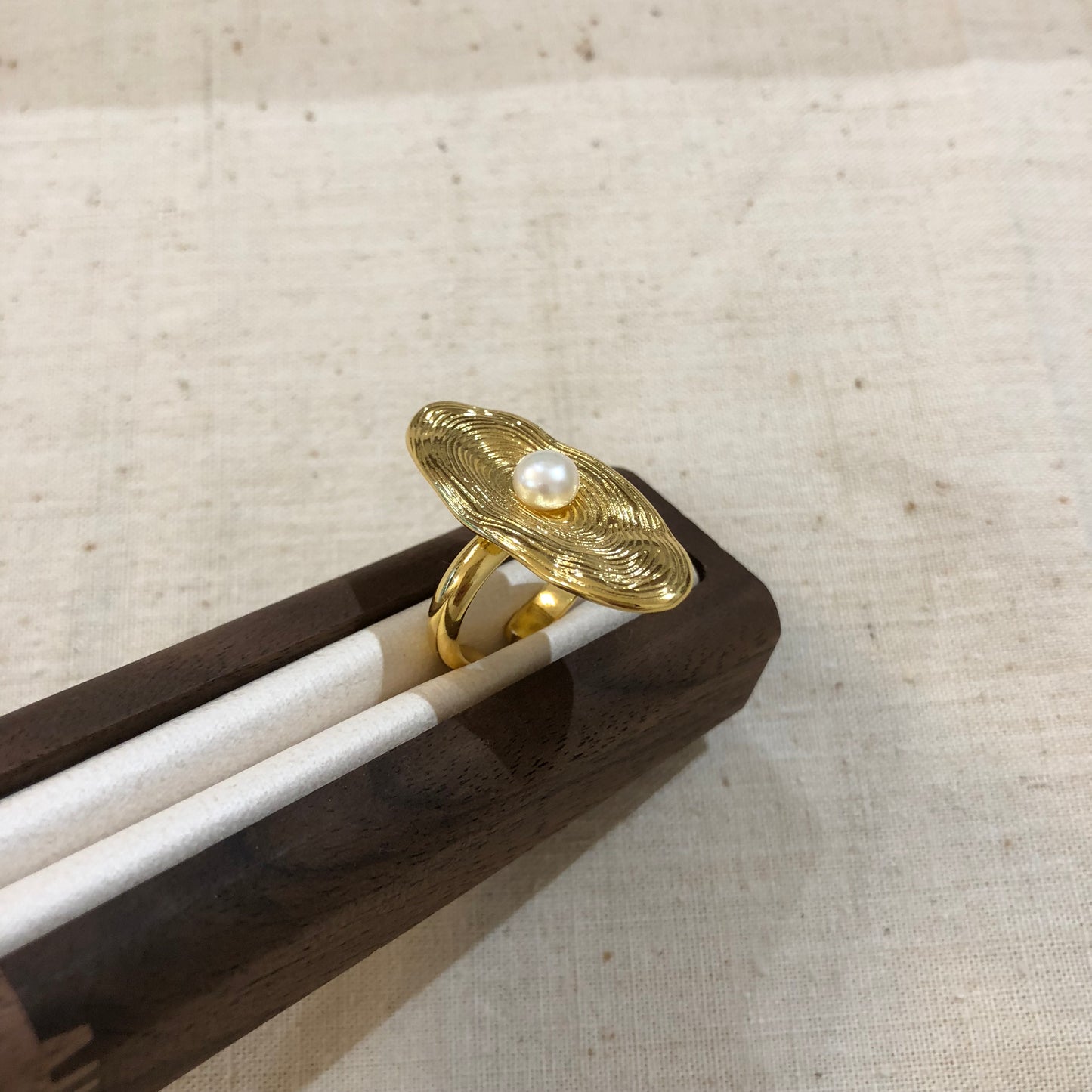 Radiant Orbit Pearl Ring